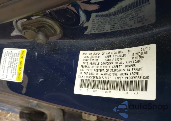 1HGCR2F38DA227597: 43263073