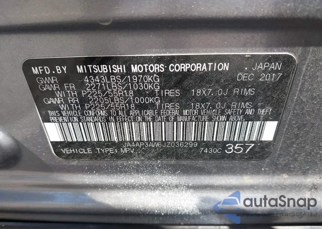 JA4AP3AW6JZ036299: 43263100