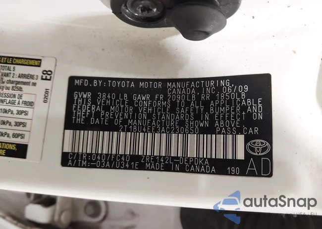 2T1BU4EE3AC230650: 43263104