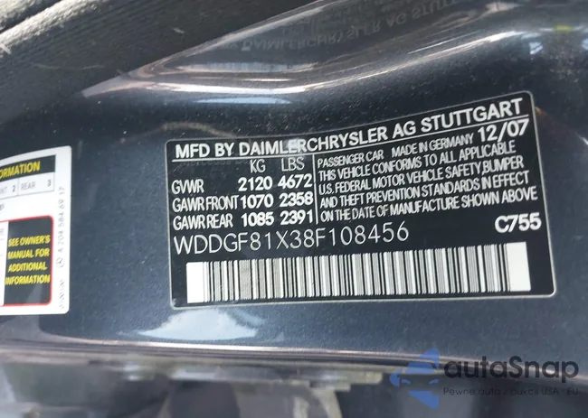 WDDGF81X38F108456: 43263140