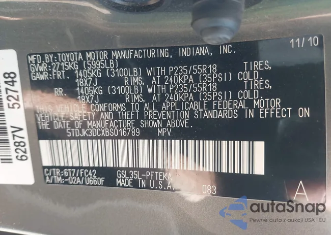 5TDJK3DCXBS016789: 43263189