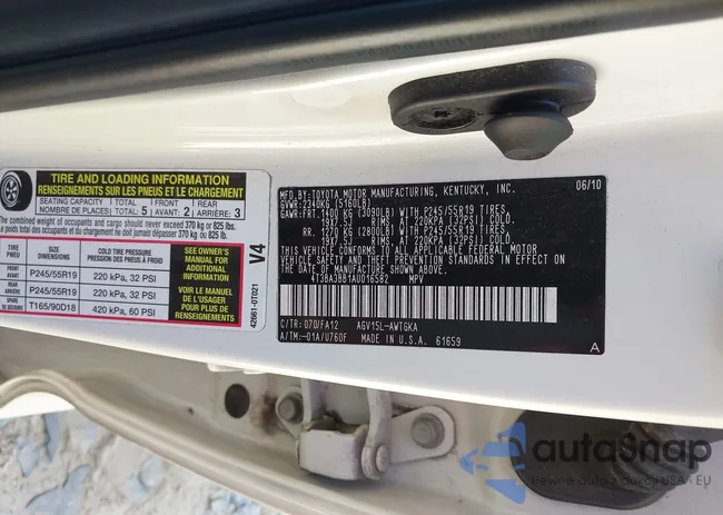 4T3BA3BB1AU016582: 43263218