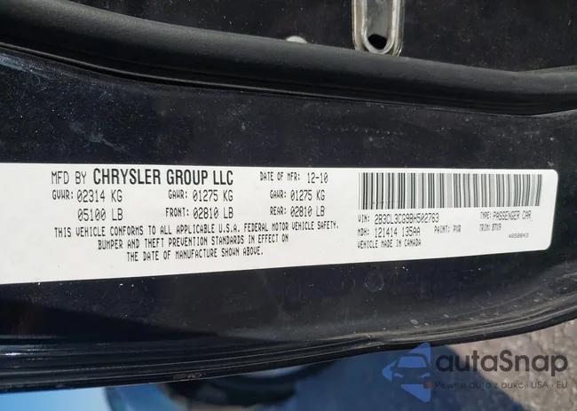 2B3CL3CG9BH502763: 43263271