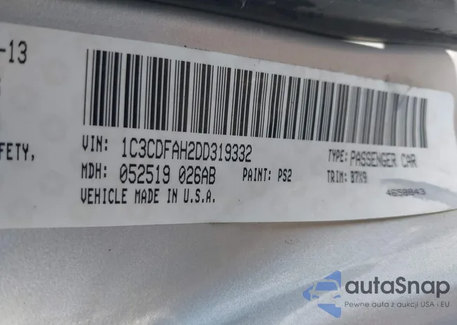 1C3CDFAH2DD319332: 43263279