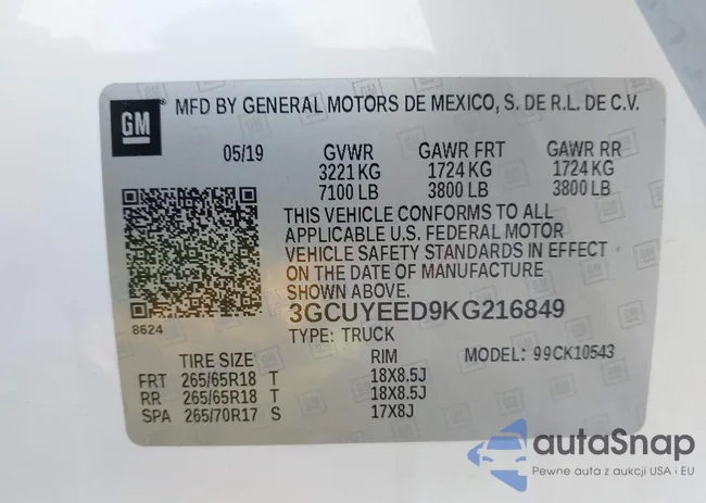 3GCUYEED9KG216849: 43263298