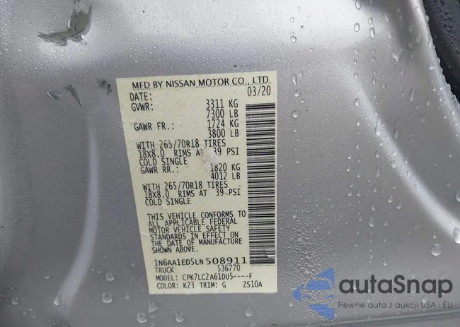 1N6AA1ED5LN508911: 43263352