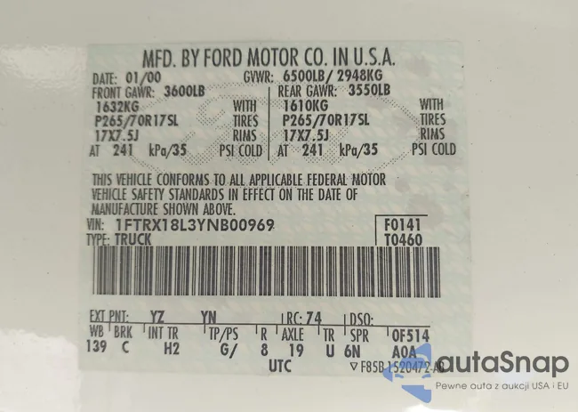 1FTRX18L3YNB00969: 43263413