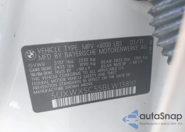 5UXWX5C55BLW13810: 43263429