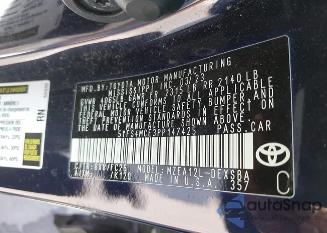 5YFS4MCE3PP147425: 43262490