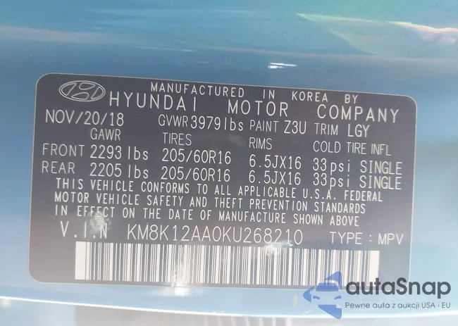 KM8K12AA0KU268210: 43262556