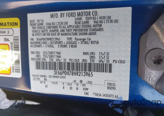 3FA6P0H78HR213965: 43262605