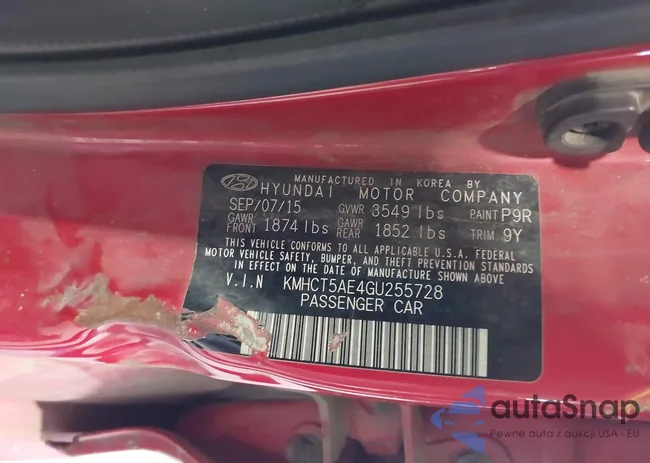 KMHCT5AE4GU255728: 43262609