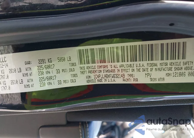 1C4PJLABXFW632149: 43262617