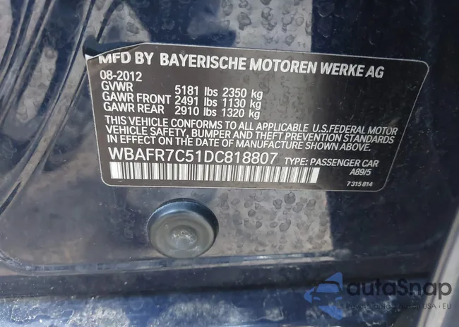 WBAFR7C51DC818807: 43262698