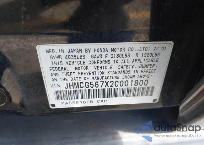 JHMCG567X2C001800: 43264024