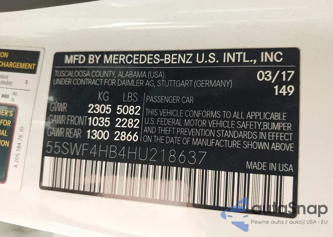 55SWF4HB4HU218637: 43264086