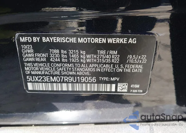 5UX23EM07R9U19056: 43264107