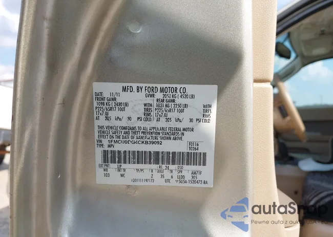 1FMCU0DG4CKB39092: 43264223