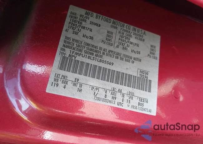 1FMPU18L51LB05569: 43264260