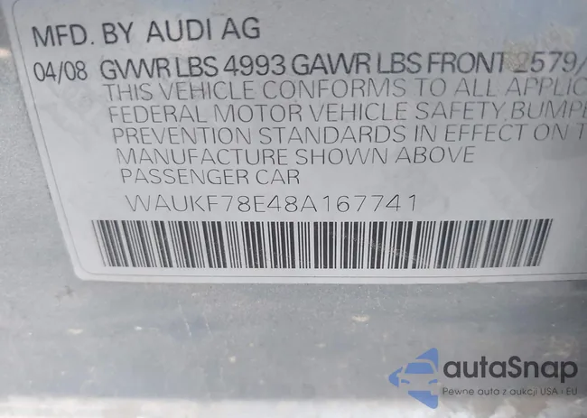 WAUKF78E48A167741: 43264291