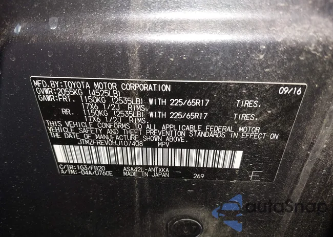 JTMZFREV0HJ107408: 43264351