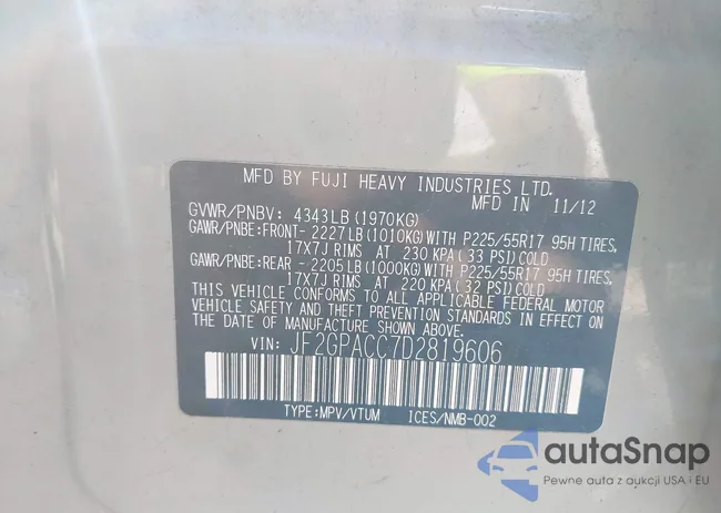 JF2GPACC7D2819606: 43263432