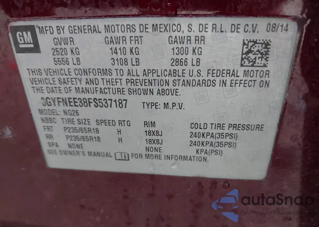 3GYFNEE38FS537187: 43263521