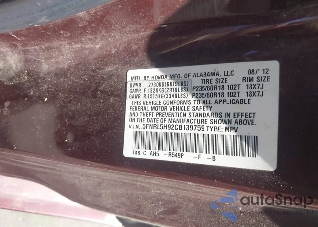 5FNRL5H92CB139759: 43263584