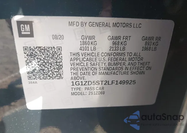 1G1ZD5ST2LF149925: 43264863