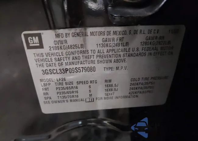 3GSCL33P09S579080: 43265152