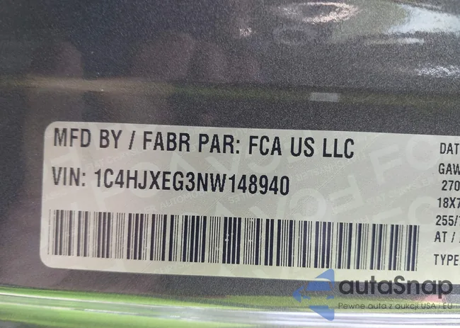 1C4HJXEG3NW148940: 43265258