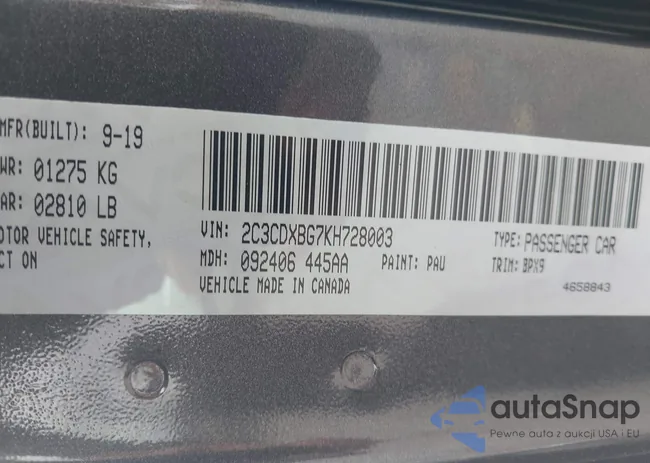 2C3CDXBG7KH728003: 43265356