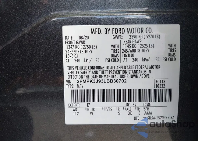 2FMPK3J93LBB30702: 43265384