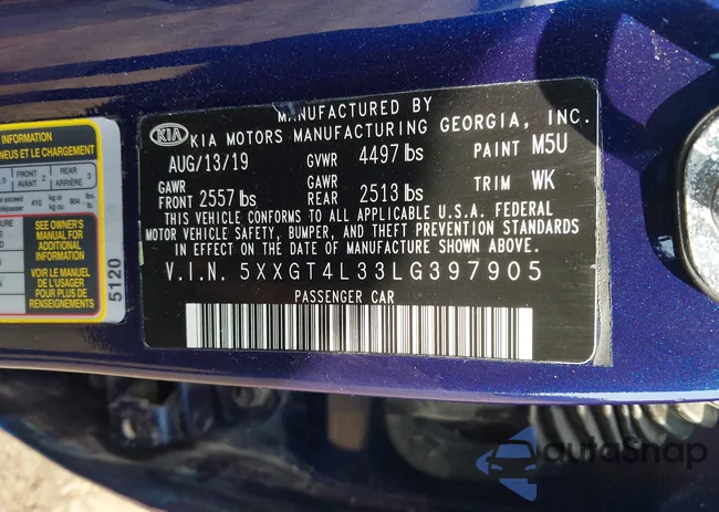 5XXGT4L33LG397905: 43264490