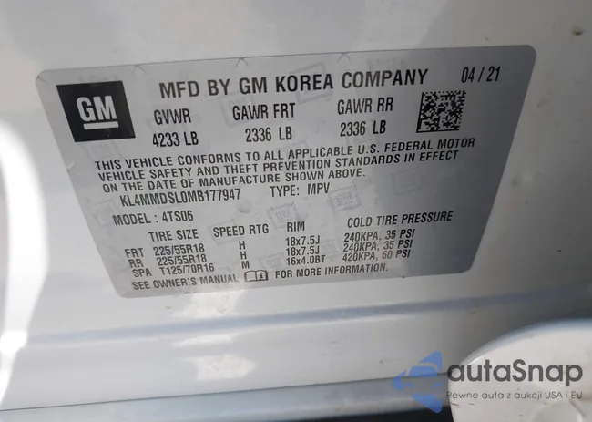 KL4MMDSL0MB177947: 43264530