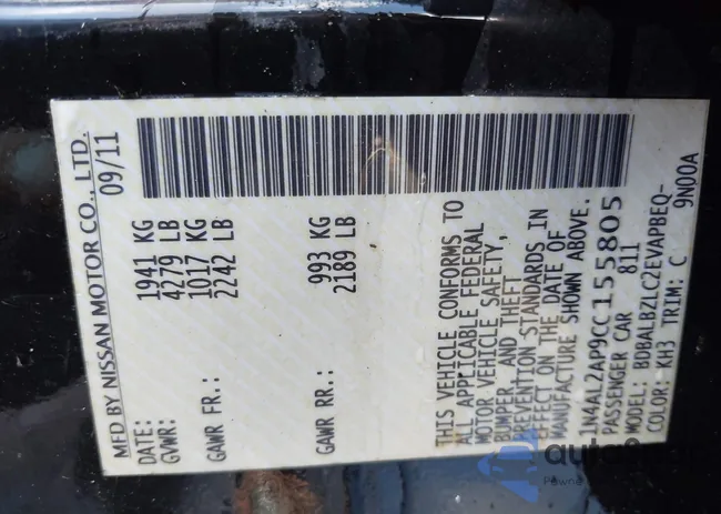 1N4AL2AP9CC155805: 43264666