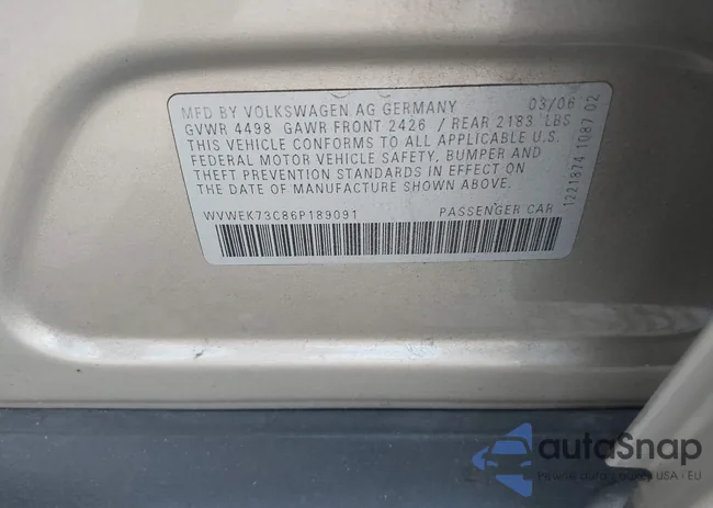 WVWEK73C86P189091: 43264810