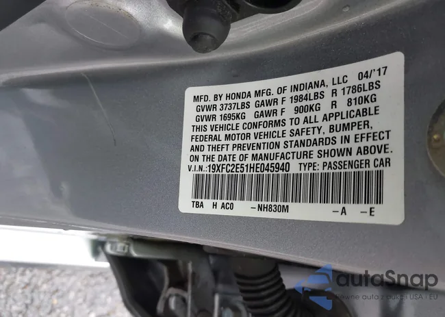 19XFC2E51HE045940: 43265835