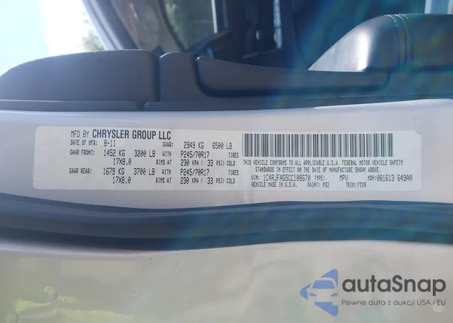 1C4RJFAG5CC108670: 43265961