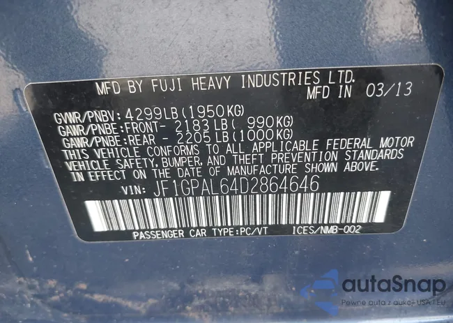 JF1GPAL64D2864646: 43265998