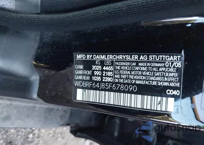 WDBRF64J85F678090: 43266003