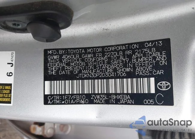 JTDKN3DP2D3041706: 43266053