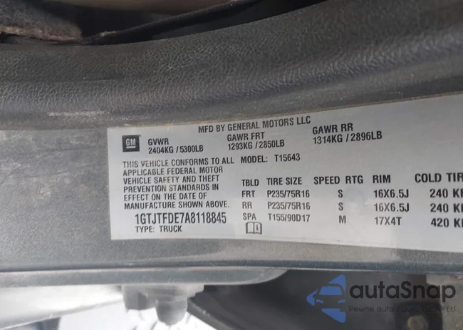 1GTJTFDE7A8118845: 43266121