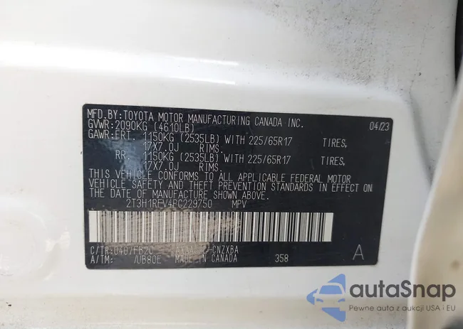 2T3H1RFV4PC229750: 43266151