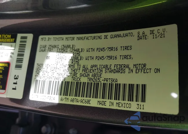 3TYAX5GN9NT040178: 43266218