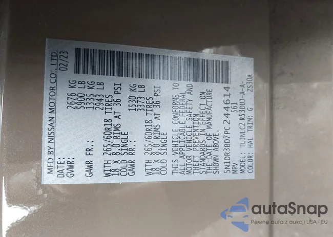 5N1DR3BD7PC244614: 43266257