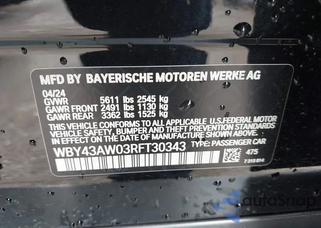 WBY43AW03RFT30343: 43266329