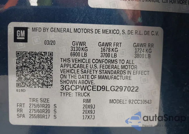 3GCPWCED9LG297022: 43266406