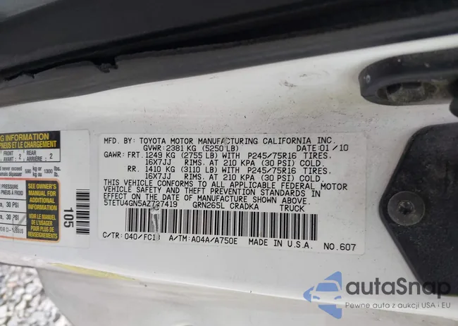 5TETU4GN5AZ727419: 43265441