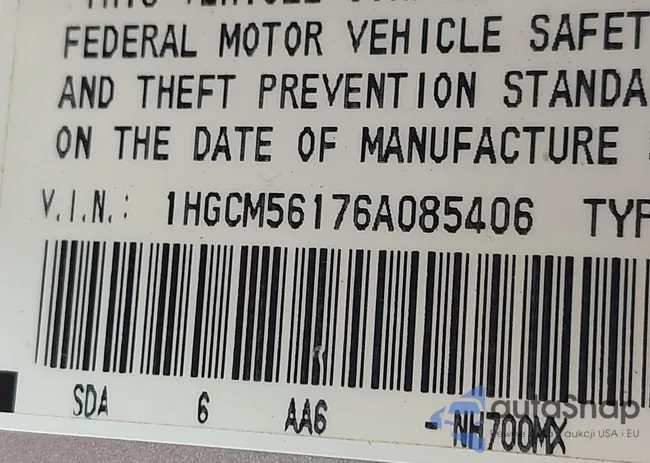 1HGCM56176A085406: 43265447